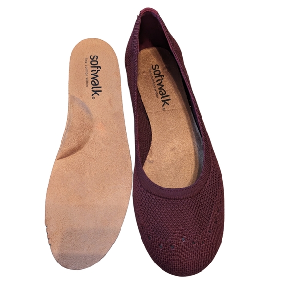 Women's Softwalk Santorini burgundy flats size 8W - Picture 8 of 8